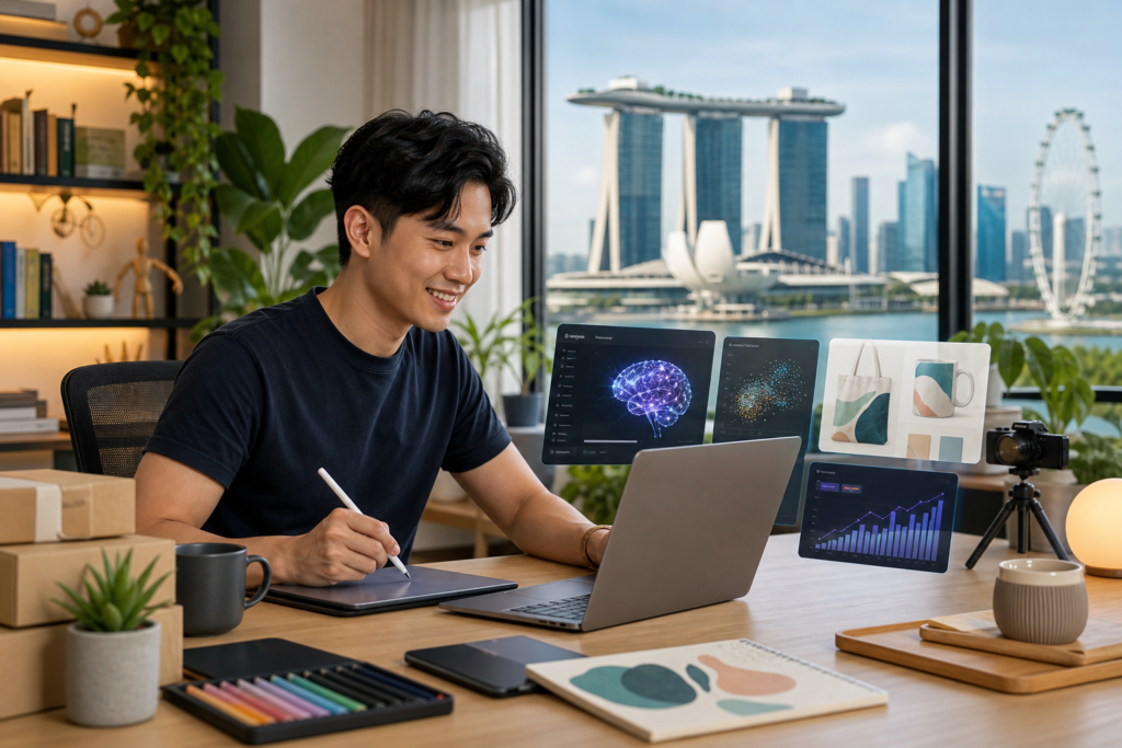 Singapore creator using AI for side hustles and online income